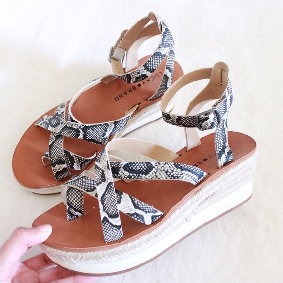 Lucky Brand Shoes - Lucky Brand Jakina Snake Skin Wedge Sandals